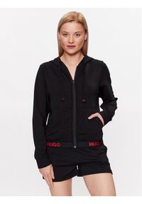 Hugo Bluza Logo 50490599 Czarny Regular Fit. Kolor: czarny. Materiał: syntetyk, bawełna