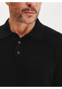 Pako Lorente - PAKO LORENTE – Czarne polo swetrowe. Okazja: na co dzień. Typ kołnierza: polo. Kolor: czarny. Materiał: bawełna. Styl: casual #8