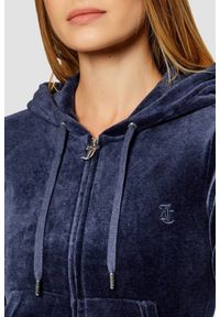 Juicy Couture - JUICY COUTURE Granatowa bluza damska Robertson Hoodie, Rozmiar L. Okazja: na co dzień. Kolor: niebieski. Materiał: materiał. Styl: casual, klasyczny #2