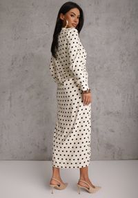 Renee - Beżowa Koszulowa Sukienka z Wiskozy z Dodatkiem Lnu z Drapowaną Talią Edrilith. Okazja: na co dzień. Kolor: beżowy. Materiał: wiskoza, len. Typ sukienki: koszulowe. Styl: casual, elegancki #7