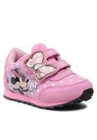 Sneakersy Minnie Mouse CP23-5780-2DSTC Pink 1. Kolor: różowy. Materiał: skóra. Wzór: motyw z bajki