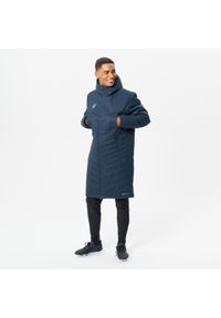 KIPSTA - Długa parka do piłki nożnej. Kolor: czarny, szary, wielokolorowy. Długość: długie. Sport: piłka nożna