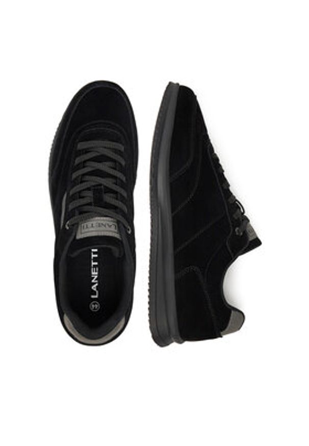 Lanetti Sneakersy S25C089A-1 Czarny. Kolor: czarny. Materiał: materiał