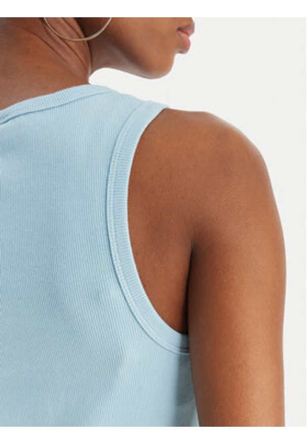 Juicy Couture Top Thin Strap JCWLV126308 Błękitny Slim Fit. Kolor: niebieski. Materiał: bawełna