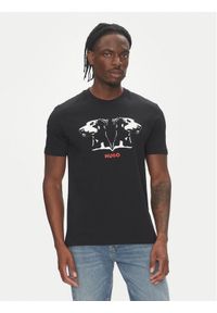 Hugo - HUGO T-Shirt Dobero 50542734 Czarny Regular Fit. Kolor: czarny. Materiał: bawełna