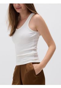 Reserved - Bawełniany top - biały. Kolor: biały. Materiał: bawełna #1