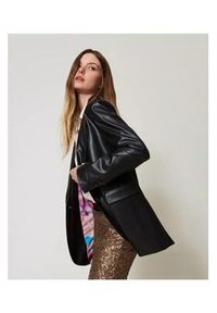 TwinSet - TWINSET Marynarka 242AQ2042 Czarny Regular Fit. Kolor: czarny. Materiał: skóra #4