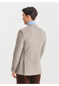 Pako Lorente - PAKO LORENTE - Jasnobrązowa marynarka w drobną kartkę. Okazja: na co dzień. Kolor: brązowy. Materiał: poliester, wełna. Wzór: kratka. Styl: casual #7