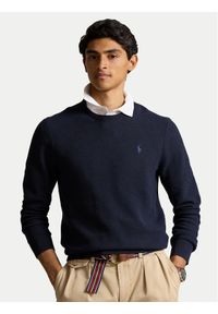 Polo Ralph Lauren Sweter 710918163001 Granatowy Regular Fit. Typ kołnierza: polo. Kolor: niebieski. Materiał: bawełna