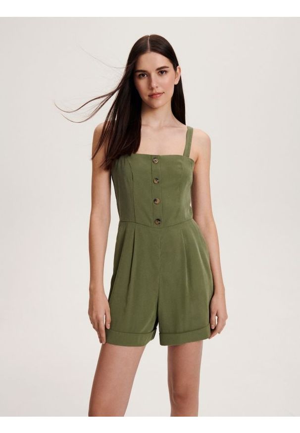 Reserved - Kombinezon z EcoVero™ - zielony. Kolor: zielony. Materiał: wiskoza