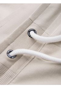 Ombre Clothing - Spodnie męskie dresowe typu jogger - jasnobeżowe V1 OM-PABS-0173 - XXL. Okazja: na co dzień. Kolor: beżowy. Materiał: dresówka. Wzór: aplikacja. Styl: casual #6