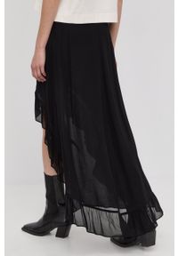 The Kooples spódnica kolor czarny maxi rozkloszowana. Kolor: czarny. Materiał: tkanina. Długość: długie #4