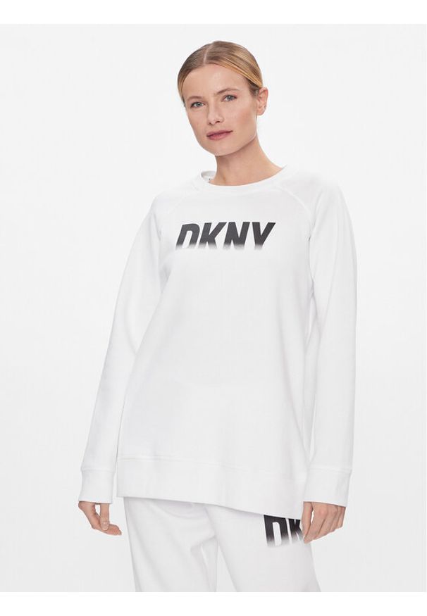 DKNY Sport Bluza DP3T9623 Biały Relaxed Fit. Kolor: biały. Materiał: syntetyk, bawełna. Styl: sportowy