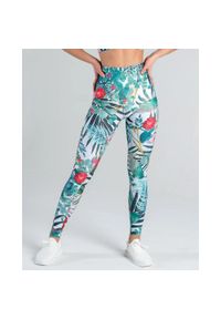 SLAVIWEAR - Legginsy sportowe damskie z wysokim stanem z kieszenią Tropics. Stan: podwyższony. Kolor: zielony