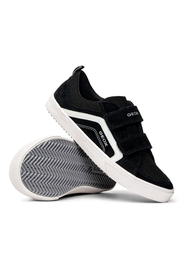 Geox - Sneakersy dziecięce czarne GEOX J Alonisso. Kolor: czarny. Materiał: materiał. Sport: bieganie