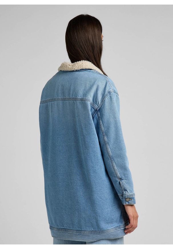 Lee - LEE ELONGATED SHERPA RIDER DAMSKA KURTKA JEANSOWA DAY USE L55NRDZC 112322384. Materiał: jeans
