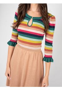 Patrizia Pepe Sukienka | 8A0435/A1QZA | Kobieta | Wielokolorowy. Okazja: na co dzień. Kolor: wielokolorowy. Materiał: poliamid, poliester, wiskoza. Wzór: paski, aplikacja. Typ sukienki: proste. Styl: klasyczny, casual, elegancki. Długość: midi #5