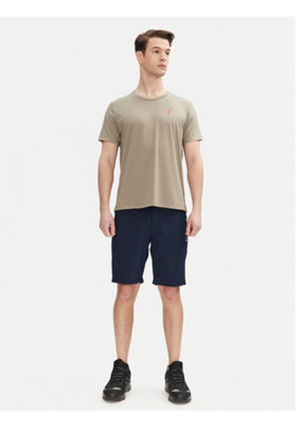 Aulp T-Shirt Tommy Khaki Regular Fit. Kolor: brązowy. Materiał: syntetyk