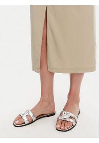 TOMMY HILFIGER - Tommy Hilfiger Spódnica midi WW0WW44726 Beżowy Regular Fit. Kolor: beżowy. Materiał: lyocell #3
