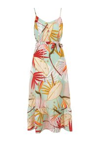 Born2be - Jasnozielona Sukienka Diomialla. Kolor: zielony. Długość rękawa: na ramiączkach. Wzór: aplikacja, geometria. Długość: midi #6