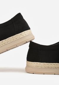 Born2be - Czarne Półbuty Mokasyny ze Sznurowaną Cholewką Ellsia. Okazja: na co dzień, do pracy. Kolor: czarny. Materiał: jeans. Szerokość cholewki: normalna. Styl: casual, klasyczny #5