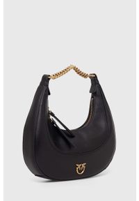 Pinko torebka skórzana kolor czarny. Kolor: czarny. Materiał: skórzane #7