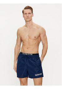 Calvin Klein Swimwear Szorty kąpielowe KM0KM00992 Granatowy Regular Fit. Kolor: niebieski. Materiał: syntetyk #3