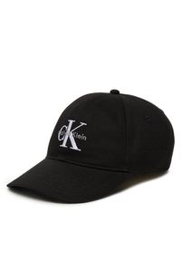 Calvin Klein Jeans Czapka z daszkiem Monologo LV04K5026G Czarny. Kolor: czarny. Materiał: bawełna, materiał