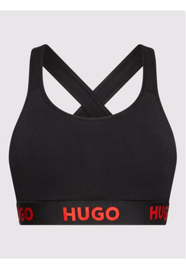 Hugo Biustonosz top Sporty Logo 50469628 Czarny. Kolor: czarny. Materiał: bawełna