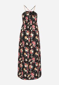 Born2be - Czarna Sukienka z Wiskozą o Rozkloszowanym Kroju w Kwiaty Nalorene. Okazja: na co dzień. Typ kołnierza: dekolt kwadratowy. Kolor: czarny. Materiał: wiskoza. Długość rękawa: na ramiączkach. Wzór: kwiaty. Typ sukienki: rozkloszowane. Styl: casual, elegancki #2