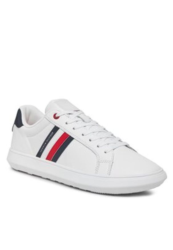 TOMMY HILFIGER - Tommy Hilfiger Sneakersy Essential Leather Cupsole FM0FM04921 Biały. Kolor: biały. Materiał: skóra