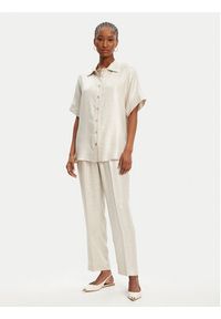 ACCESS FASHION Spodnie materiałowe 53-5123-421 Beżowy Regular Fit. Kolor: beżowy. Materiał: wiskoza #5