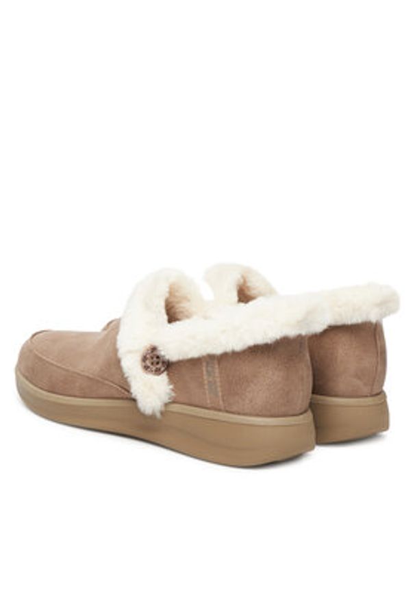 skechers - Skechers Kapcie Cozy Escape 168114/TPE Szary. Kolor: szary. Materiał: skóra