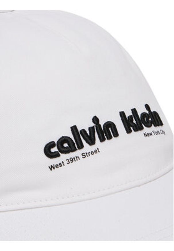 Calvin Klein Jeans Czapka z daszkiem Small Monogram LV04G5061G Biały. Kolor: biały. Materiał: materiał, bawełna