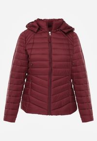 Born2be - Bordowa Klasyczna Kurtka Przejściowa z Pikowaniem i Odpinanym Kapturem Pretiella. Okazja: na spacer, na co dzień. Kolor: czerwony. Materiał: jeans, nylon. Styl: klasyczny #4