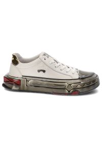 Białe Sneakersy John Doubare Męskie Skórzane Buty. Okazja: na co dzień. Zapięcie: sznurówki. Kolor: biały. Materiał: skóra #5