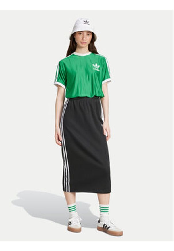 Adidas - adidas T-Shirt adicolor 3-Stripes IY7227 Zielony Loose Fit. Kolor: zielony. Materiał: syntetyk
