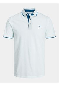 Jack & Jones - Jack&Jones Polo Jjepaulos 12136668 Turkusowy Slim Fit. Typ kołnierza: polo. Kolor: turkusowy. Materiał: bawełna