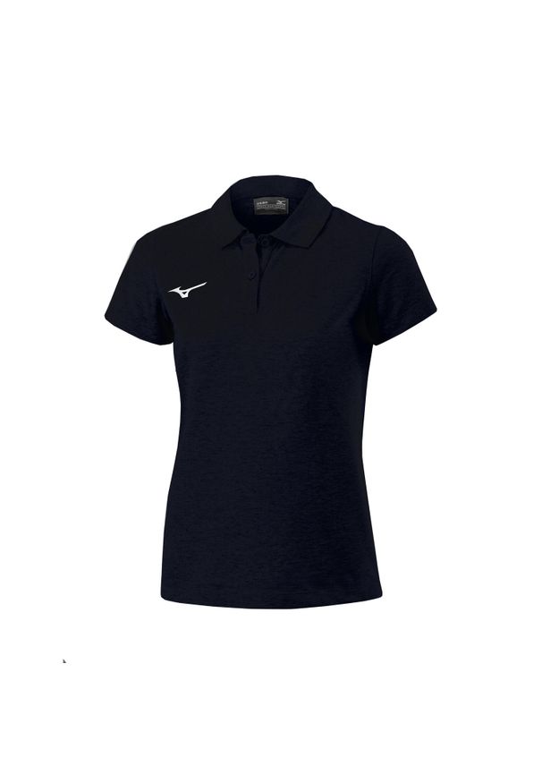 Damska koszulka polo Mizuno Shizuoka. Typ kołnierza: polo. Kolor: czarny