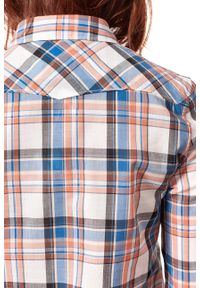 Wrangler - KOSZULA WRANGLER CHECK SHIRT GLOW ORANGE W5240LU48. Kolor: wielokolorowy. Materiał: materiał. Wzór: kratka #6