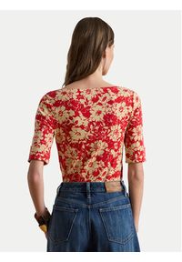 Lauren Ralph Lauren - LAUREN RALPH LAUREN Bluzka 200P09078001 Czerwony Slim Fit. Kolor: czerwony. Materiał: bawełna #4