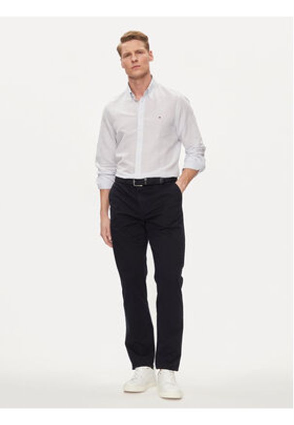 TOMMY HILFIGER - Tommy Hilfiger Koszula MW0MW34632 Błękitny Slim Fit. Kolor: niebieski. Materiał: len, bawełna