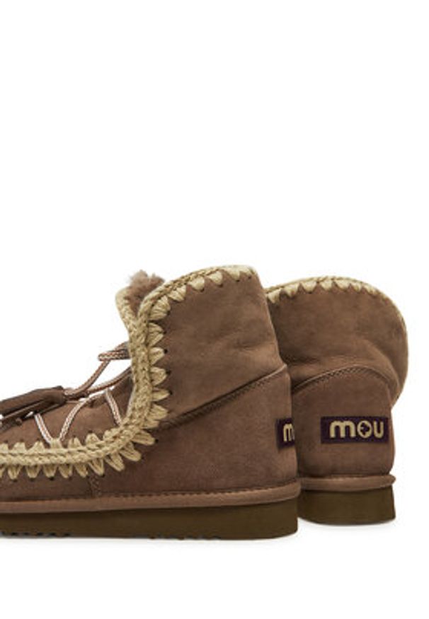 Mou Śniegowce Eskimo Scoubidoo Lace FW101124A Brązowy. Kolor: brązowy. Materiał: skóra