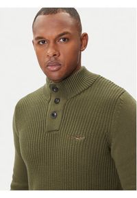 Aeronautica Militare Sweter 252MA1572UL00409 Zielony Slim Fit. Kolor: zielony. Materiał: bawełna #3