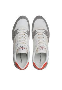 Calvin Klein Jeans Sneakersy Toothy Run Laceup Low Lth Mix YM0YM00744 Biały. Kolor: biały. Materiał: materiał. Sport: bieganie #4