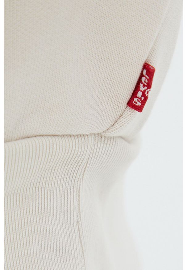 Levi's® - Levi's bluza bawełniana WLTRD damska kolor beżowy z kapturem wzorzysta. Okazja: na spotkanie biznesowe. Typ kołnierza: kaptur. Kolor: beżowy. Materiał: bawełna. Wzór: aplikacja. Styl: biznesowy