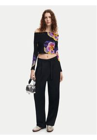 Desigual Bluzka Pansee Lacroix 24WWTK92 Czarny Slim Fit. Kolor: czarny. Materiał: wiskoza #4