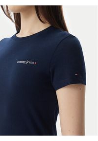 Tommy Jeans T-Shirt Ess Logo DW0DW23479 Granatowy Slim Fit. Kolor: niebieski. Materiał: bawełna #5