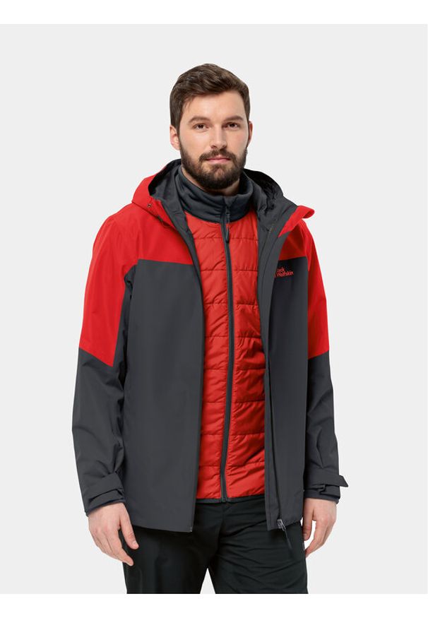 Jack Wolfskin Kurtka outdoor Glaabach 3In1 Jkt 1115291 Czerwony Regular Fit. Kolor: czerwony. Materiał: syntetyk. Sport: outdoor