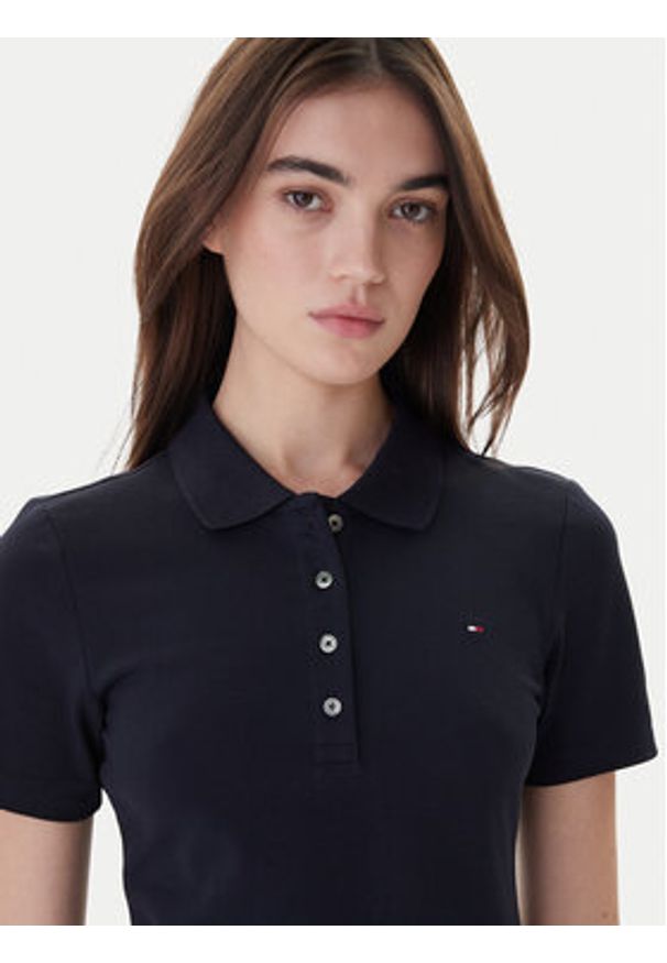 TOMMY HILFIGER - Tommy Hilfiger Polo 1985 WW0WW42047 Granatowy Slim Fit. Typ kołnierza: polo. Kolor: niebieski. Materiał: bawełna